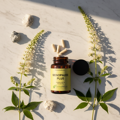 Ménopause+ - Pilulier ouvert avec gélules